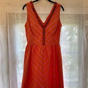 Lilly Pulitzer orange and pink dress with beading